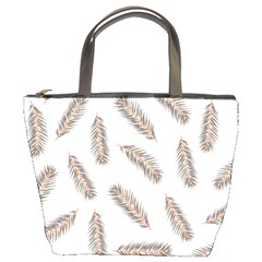 Christmas-seamless-pattern-with-gold-fir-branches Bucket Bag by nate14shop