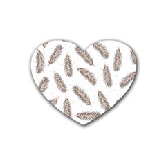 Christmas-seamless-pattern-with-gold-fir-branches Rubber Heart Coaster (4 Pack) by nate14shop