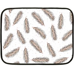 Christmas-seamless-pattern-with-gold-fir-branches Double Sided Fleece Blanket (mini)  by nate14shop