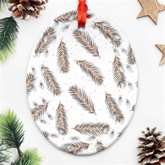 Christmas-seamless-pattern-with-gold-fir-branches Ornament (oval Filigree) by nate14shop