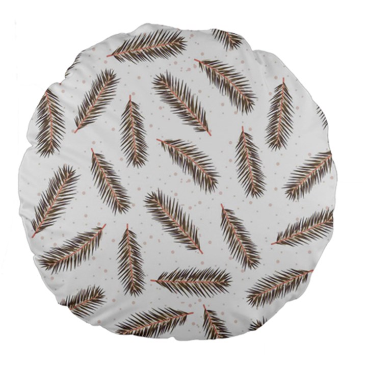 Christmas-seamless-pattern-with-gold-fir-branches Large 18  Premium Flano Round Cushions