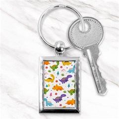 Dinosaurs-seamless-pattern-kids 003 Key Chain (rectangle) by nate14shop