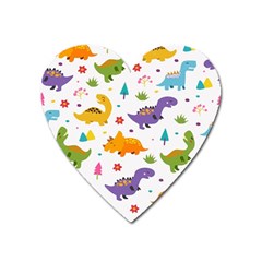 Dinosaurs-seamless-pattern-kids 003 Heart Magnet by nate14shop