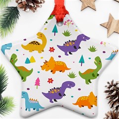 Dinosaurs-seamless-pattern-kids 003 Star Ornament (two Sides) by nate14shop