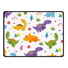 Dinosaurs-seamless-pattern-kids 003 Fleece Blanket (small) by nate14shop