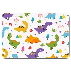 Dinosaurs-seamless-pattern-kids 003 Large Doormat  by nate14shop