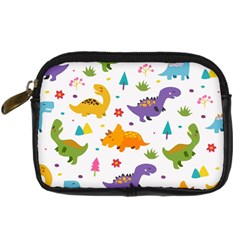 Dinosaurs-seamless-pattern-kids 003 Digital Camera Leather Case by nate14shop