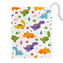 Dinosaurs-seamless-pattern-kids 003 Drawstring Pouch (5xl) by nate14shop