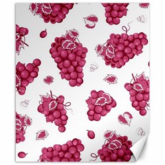 Grape-bunch-seamless-pattern-white-background-with-leaves 001 Canvas 8  X 10  by nate14shop