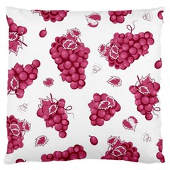 Grape-bunch-seamless-pattern-white-background-with-leaves 001 Large Cushion Case (one Side) by nate14shop