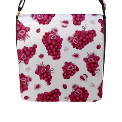 Grape-bunch-seamless-pattern-white-background-with-leaves 001 Flap Closure Messenger Bag (l) by nate14shop