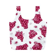 Grape-bunch-seamless-pattern-white-background-with-leaves 001 Full Print Recycle Bag (m) by nate14shop