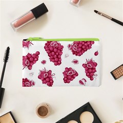 Grape-bunch-seamless-pattern-white-background-with-leaves 001 Cosmetic Bag (xs) by nate14shop