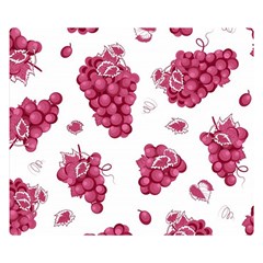 Grape-bunch-seamless-pattern-white-background-with-leaves 001 Double Sided Flano Blanket (small)  by nate14shop