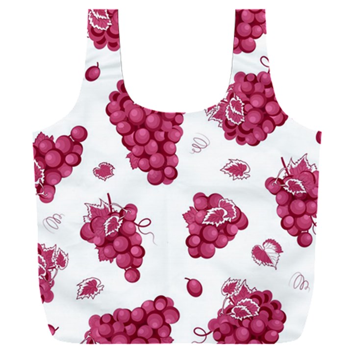 Grape-bunch-seamless-pattern-white-background-with-leaves 001 Full Print Recycle Bag (XXXL)