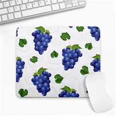 Grape-bunch-seamless-pattern-white-background-with-leaves Large Mousepads by nate14shop