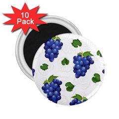 Grape-bunch-seamless-pattern-white-background-with-leaves 2 25  Magnets (10 Pack)  by nate14shop