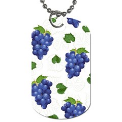 Grape-bunch-seamless-pattern-white-background-with-leaves Dog Tag (two Sides) by nate14shop