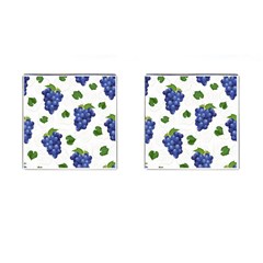 Grape-bunch-seamless-pattern-white-background-with-leaves Cufflinks (square) by nate14shop