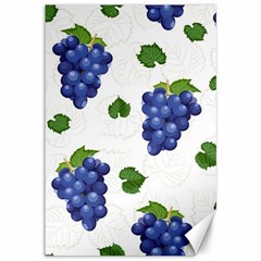 Grape-bunch-seamless-pattern-white-background-with-leaves Canvas 12  X 18 