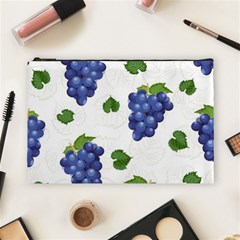 Grape-bunch-seamless-pattern-white-background-with-leaves Cosmetic Bag (large) by nate14shop