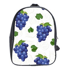 Grape-bunch-seamless-pattern-white-background-with-leaves School Bag (xl) by nate14shop