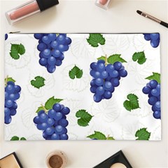 Grape-bunch-seamless-pattern-white-background-with-leaves Cosmetic Bag (xxl) by nate14shop