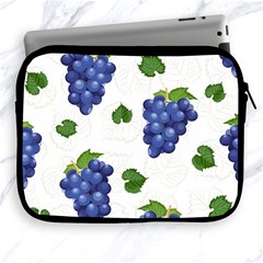 Grape-bunch-seamless-pattern-white-background-with-leaves Apple Ipad 2/3/4 Zipper Cases by nate14shop