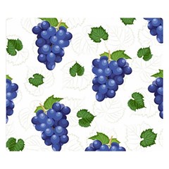 Grape-bunch-seamless-pattern-white-background-with-leaves Double Sided Flano Blanket (small)  by nate14shop