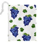 Grape-bunch-seamless-pattern-white-background-with-leaves Drawstring Pouch (4XL) Back