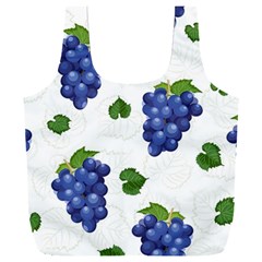 Grape-bunch-seamless-pattern-white-background-with-leaves Full Print Recycle Bag (xxl) by nate14shop