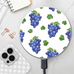 Grape-bunch-seamless-pattern-white-background-with-leaves Wireless Charger by nate14shop