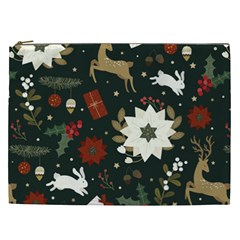 Hand Drawn Christmas Pattern Design Cosmetic Bag (xxl) by nate14shop