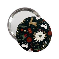 Hand Drawn Christmas Pattern Design 2 25  Handbag Mirrors by nate14shop