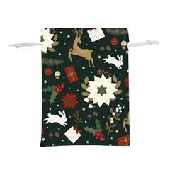 Hand Drawn Christmas Pattern Design Lightweight Drawstring Pouch (l) by nate14shop