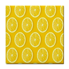 Lemon-fruits-slice-seamless-pattern Tile Coaster by nate14shop