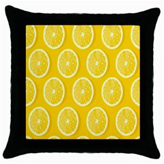 Lemon-fruits-slice-seamless-pattern Throw Pillow Case (black) by nate14shop