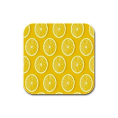 Lemon-fruits-slice-seamless-pattern Rubber Square Coaster (4 Pack) by nate14shop