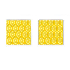 Lemon-fruits-slice-seamless-pattern Cufflinks (square) by nate14shop