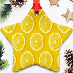 Lemon-fruits-slice-seamless-pattern Star Ornament (two Sides) by nate14shop