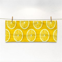 Lemon-fruits-slice-seamless-pattern Hand Towel by nate14shop