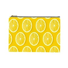 Lemon-fruits-slice-seamless-pattern Cosmetic Bag (large) by nate14shop