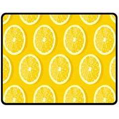 Lemon-fruits-slice-seamless-pattern Fleece Blanket (medium)  by nate14shop