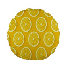 Lemon-fruits-slice-seamless-pattern Standard 15  Premium Round Cushions by nate14shop