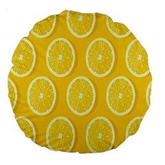 Lemon-fruits-slice-seamless-pattern Large 18  Premium Round Cushions by nate14shop