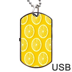 Lemon-fruits-slice-seamless-pattern Dog Tag Usb Flash (two Sides) by nate14shop