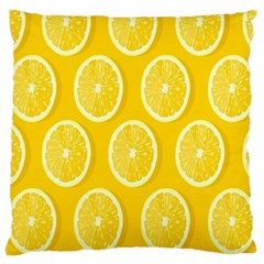 Lemon-fruits-slice-seamless-pattern Large Cushion Case (one Side) by nate14shop