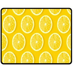 Lemon-fruits-slice-seamless-pattern Double Sided Fleece Blanket (medium)  by nate14shop