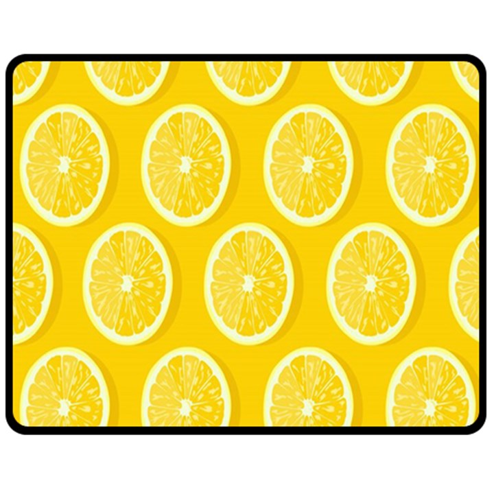 Lemon-fruits-slice-seamless-pattern Double Sided Fleece Blanket (Medium) 