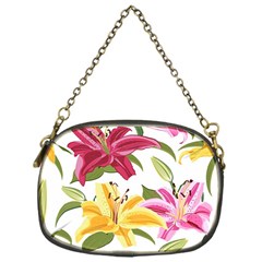 Lily-flower-seamless-pattern-white-background 001 Chain Purse (one Side)